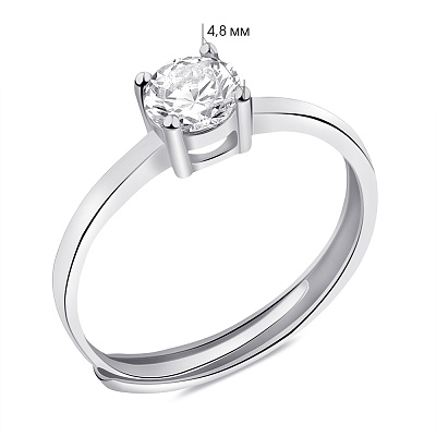 Безразмерное кольцо из серебра с фианитом (арт. 7501/6253)