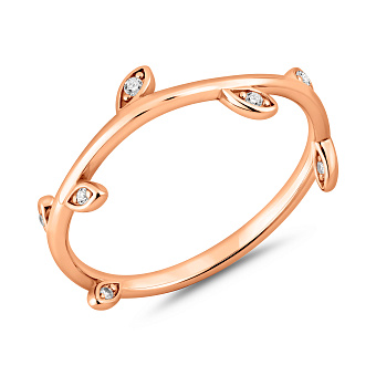 Фото Кольцо из красного золота Веточка (арт. 140896)