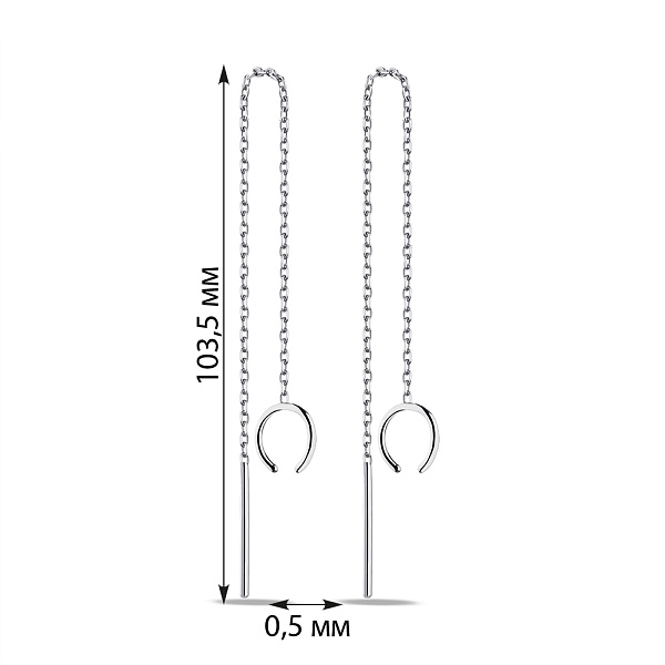 Серебряные серьги-протяжки Trendy Style без камней (арт. 7502/553сп) – изображение 2