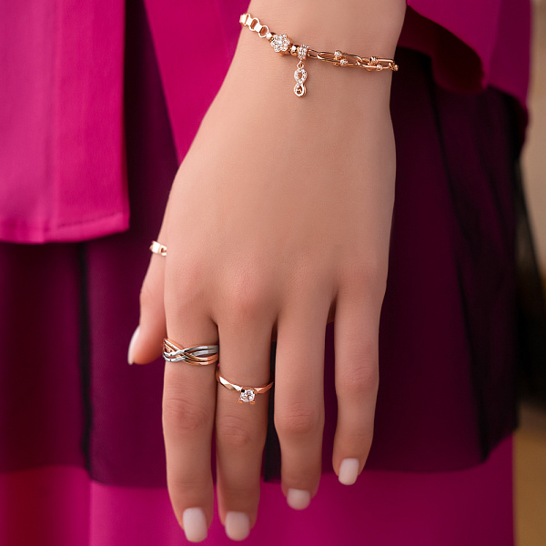 Золота каблучка для заручин з фіанітом (арт. 154829) – зображення 3