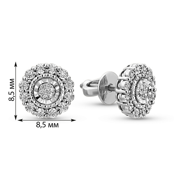 Золотые серьги пусеты с бриллиантами (арт. Т011723010б) – изображение 2