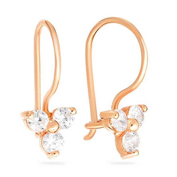 Детские золотые серьги с фианитами (арт. 110296) – изображение 1