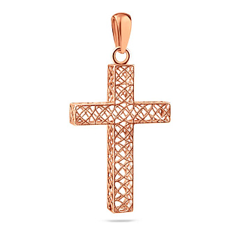Фото Крестик из красного золота (арт. 440863)