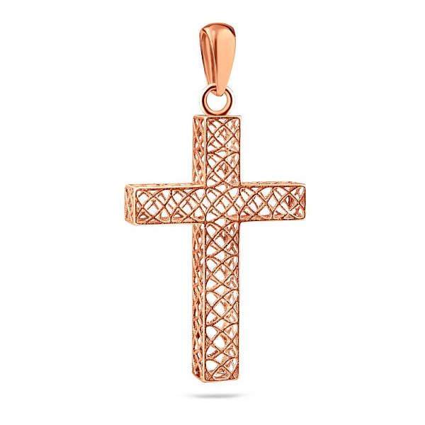 Крестик из красного золота (арт. 440863) – изображение 1