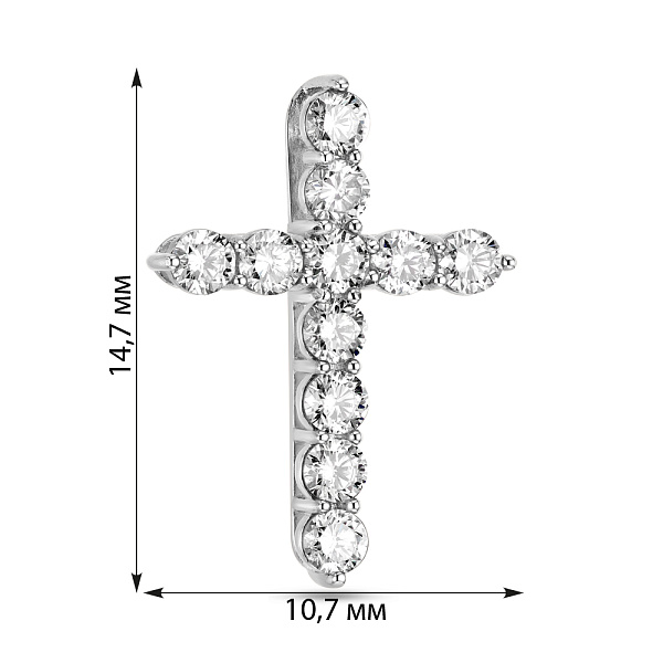 Крестик из белого золота с бриллиантами (арт. 3107587202) – изображение 3
