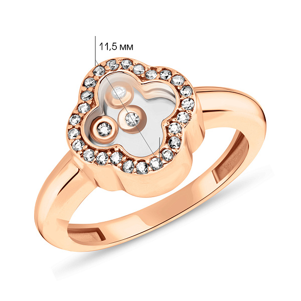 Золота каблучка з фіанітами (арт. 153708) – зображення 2