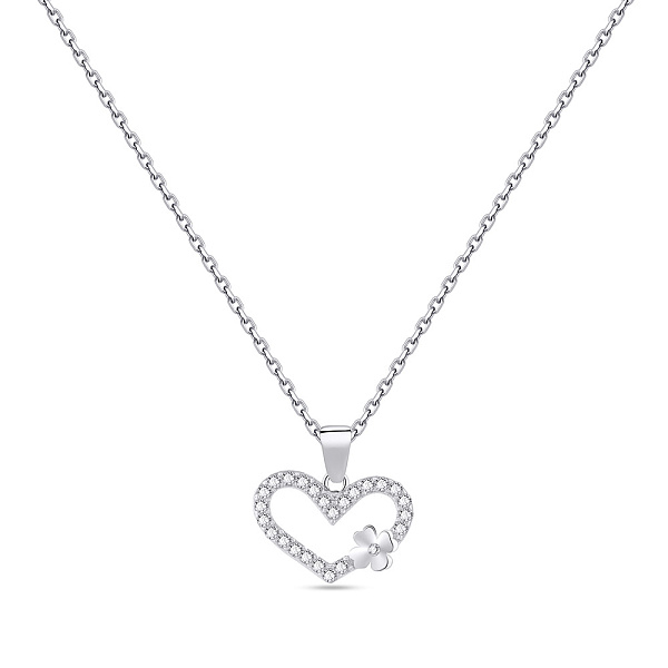 Серебряное колье Сердце с фианитами (арт. 7507/2092) – изображение 1