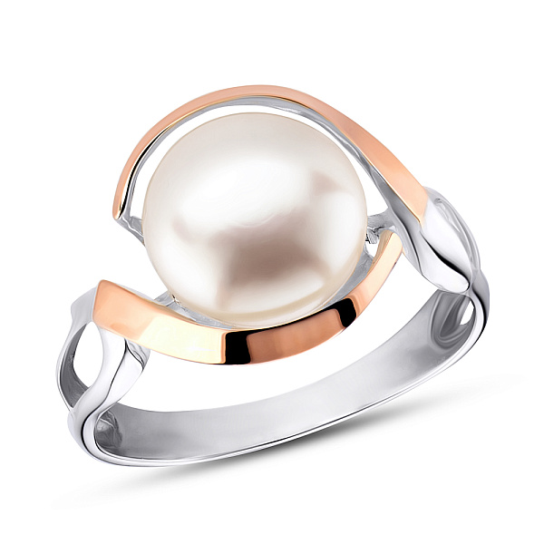 Серебряное кольцо с жемчугом  (арт. 7201/103жбкп) – изображение 1