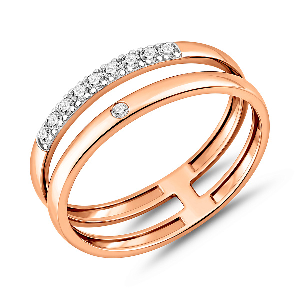 Золотое кольцо с фианитами (арт. 140715) – изображение 1