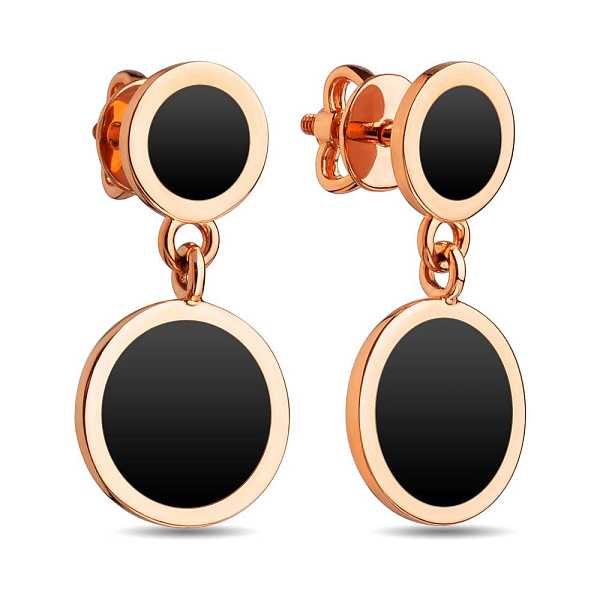 Серьги-подвески Лýна из красного золота (арт. 110867ч) – изображение 1