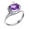 Серебряное кольцо с аметистом и фианитами (арт. 7501/2298А) – изображение 2