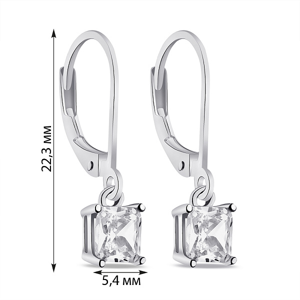 Серьги-подвески из серебра с фианитами (арт. 7502/4951) – изображение 2