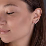 Серьги-джекеты из белого золота с бриллиантами (арт. Т011267050б)