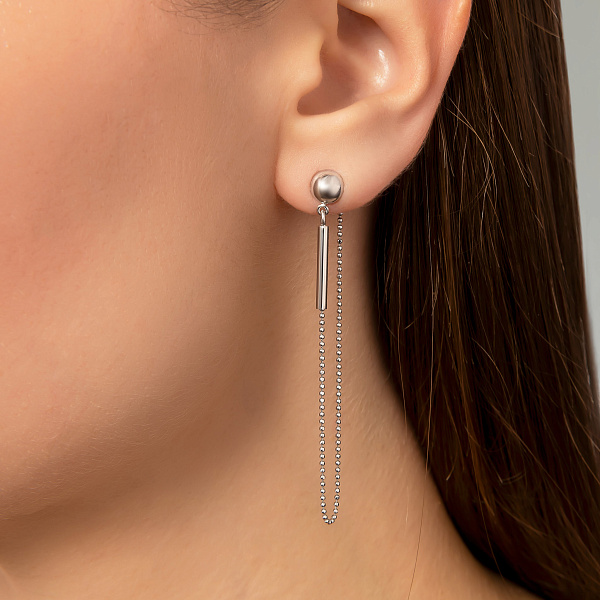 Золотые серьги с цепочкой (арт. 1091085б) – изображение 2