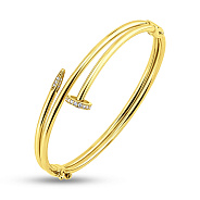 Браслет Гвоздь из желтого золота с фианитами (арт. 326877ж)