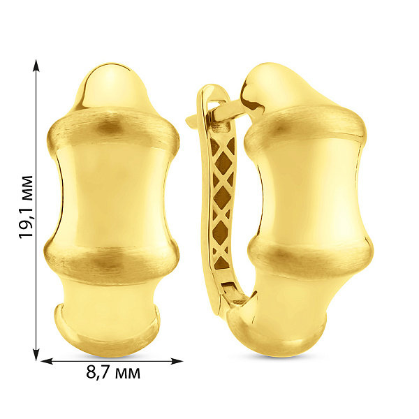 Серьги из желтого золота без камней  (арт. 1091779жм) – изображение 2