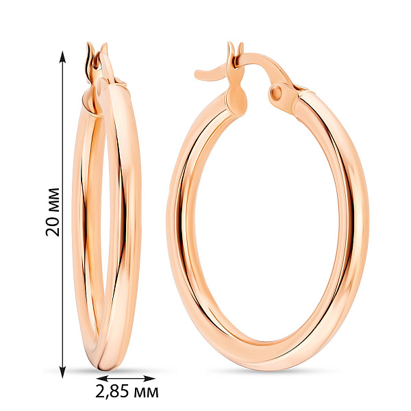 Серьги-кольца из красного золота (арт. 100945/20) – изображение 2