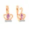 Дитячі золоті сережки з рожевими і білими фіанітами (арт. 110819р) – зображення 1