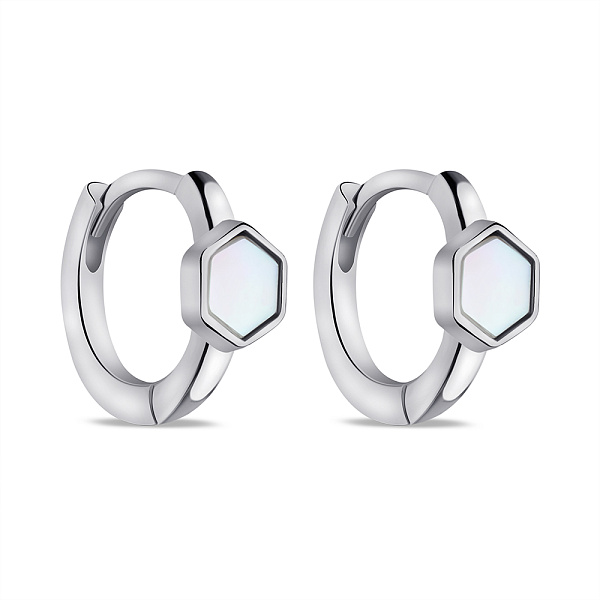 Серебряные серьги с перламутром (арт. 7502/9603/10п) – изображение 1