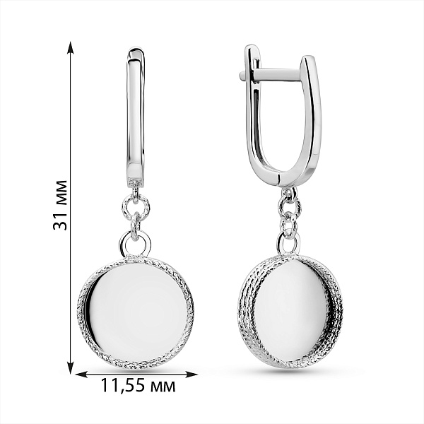 Серьги из белого золота Francelli (арт. 111401б) – изображение 4