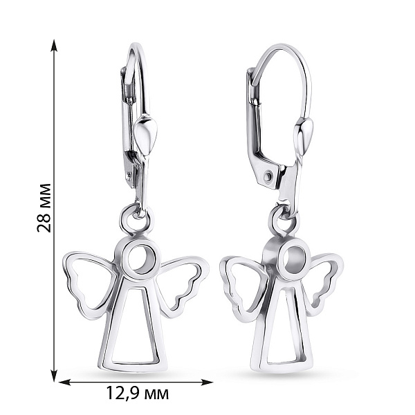 Серебряные серьги-подвески Ангелы (арт. 7502/3378) – изображение 2