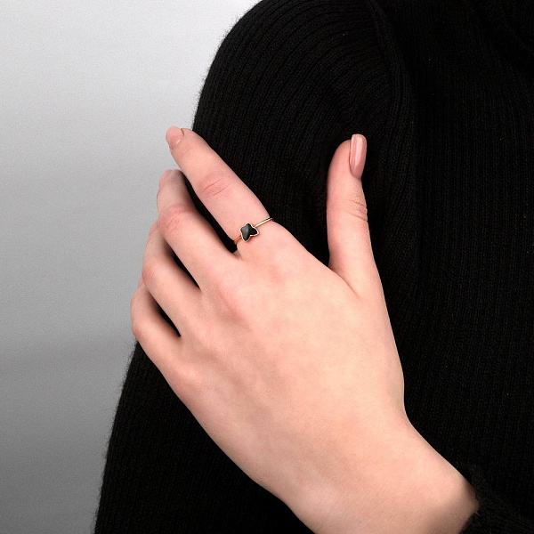 Кольцо из красного золота "Бабочка" с эмалью (арт. 155367еч) – изображение 2