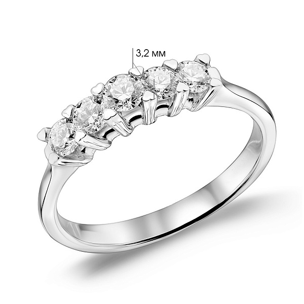 Кольцо из белого золота с бриллиантами (арт. К341479050б) – изображение 5