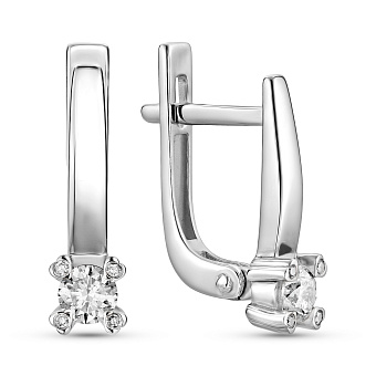 Фото Сережки з білого золота з діамантами (арт. С011199020б)