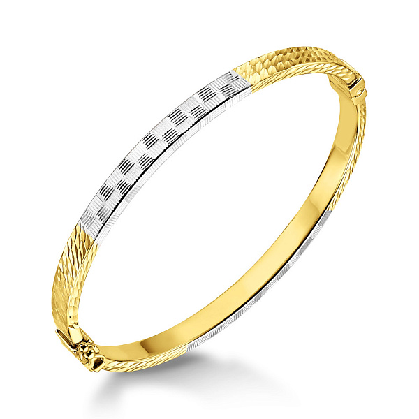 Жесткий браслет из желтого золота с родированием (арт. 3261093/5жр) – изображение 1