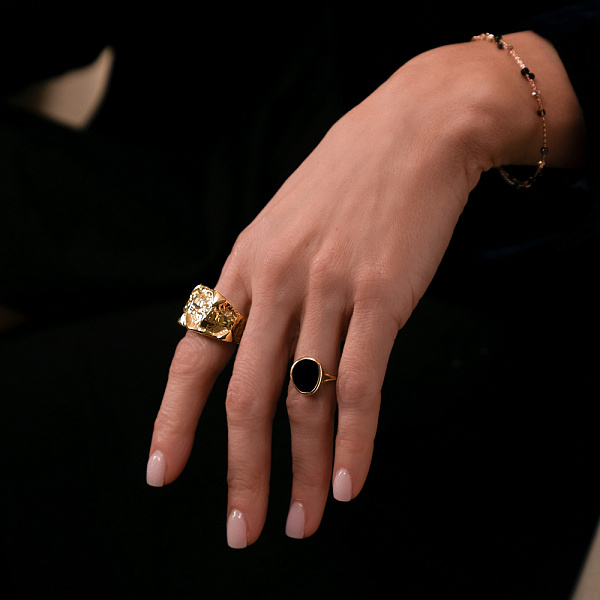 Золотое кольцо Diva с ониксом  (арт. 154963жо) – изображение 7