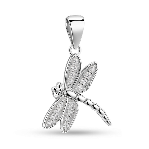 Серебряный подвес Стрекоза с фианитами (арт. 7503/4385) – изображение 1
