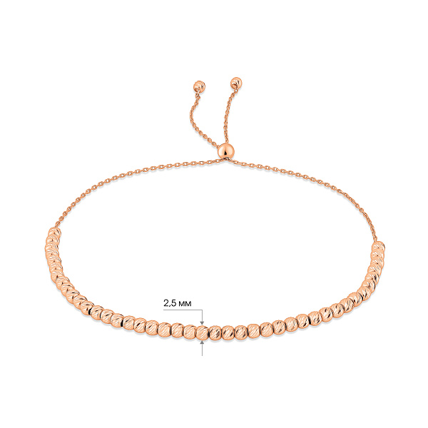 Браслет из красного золота без камней (арт. 340166а) – изображение 3