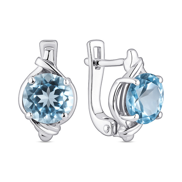 Серебряные серьги с топазом (арт. 7502/2193722Пг) – изображение 1