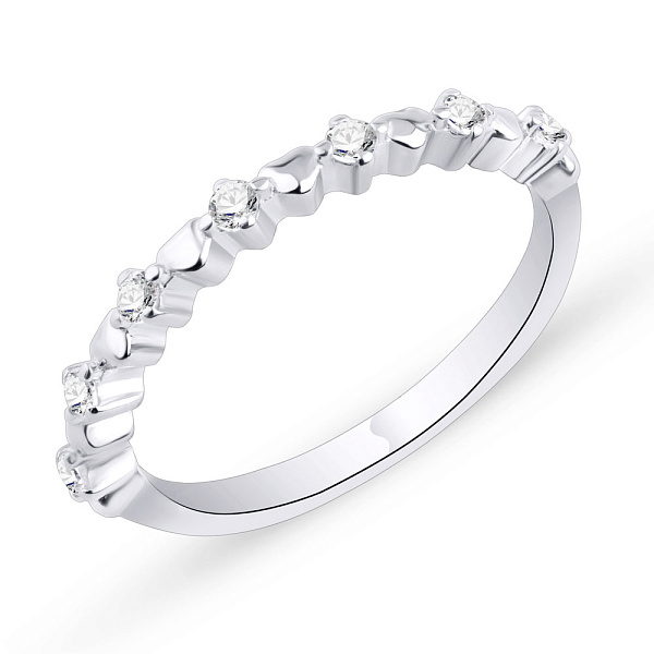 Тонкое кольцо из серебра с фианитами (арт. 7501/5981) – изображение 1