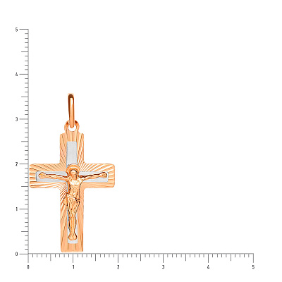 Золотой православный крестик с распятием  (арт. 521123н)