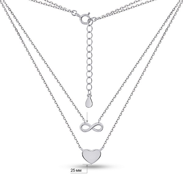 Серебряное многослойное колье (арт. 7507/2230) – изображение 3