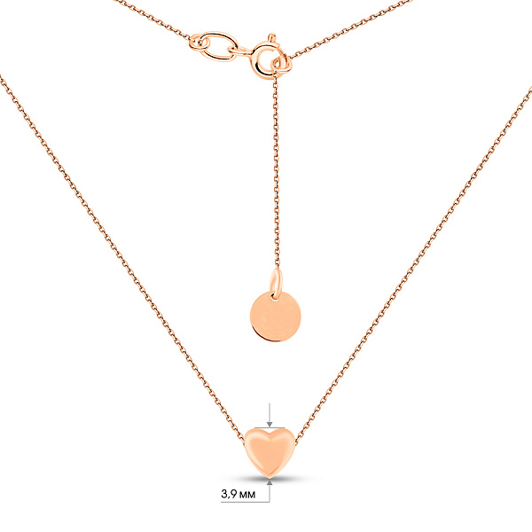 Колье Сердечко из красного золота (арт. 360157) – изображение 4