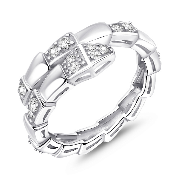 Серебряное кольцо змея с фианитами (арт. 7501/8499) – изображение 1