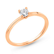 Фото Золотое кольцо для помолвки с фианитом (арт. 156103)