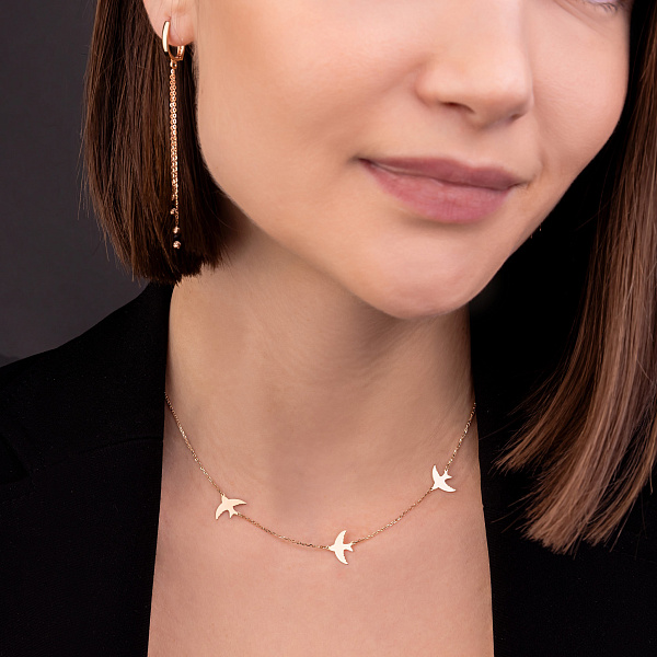 Кольє з червоного золота Ластівки (арт. 360168) – зображення 3