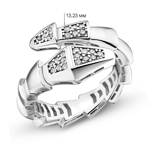 Золотое кольцо с фианитами (арт. 155517б) – изображение 4