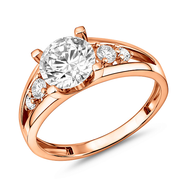 Золота каблучка з фіанітами (арт. 141038) – зображення 1