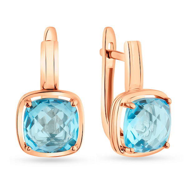 Золотые серьги с топазом (арт. 111156Птг) – изображение 1