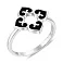 Серебряное кольцо Цветок с ониксом (арт. 7501/8336о) – изображение 1