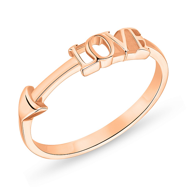 Тонкое золотое кольцо "Love" (арт. 155360) – изображение 1