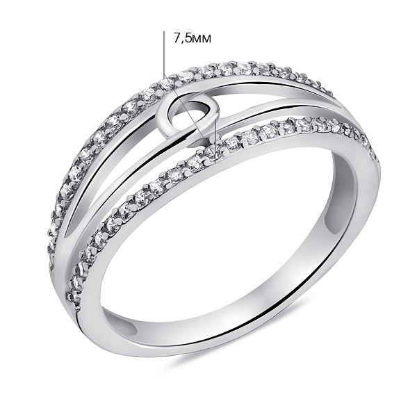Серебряное кольцо с дорожкой из фианитов (арт. 7501/6820) – изображение 2
