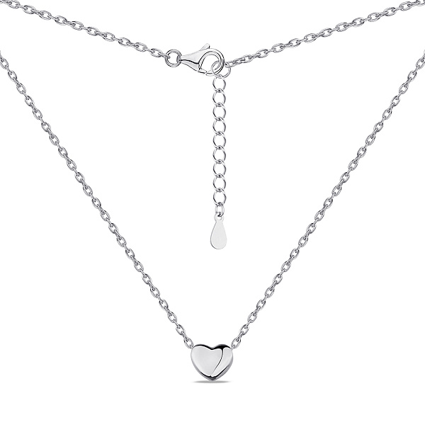 Серебряное колье Сердце без камней (арт. 7507/1841) – изображение 2
