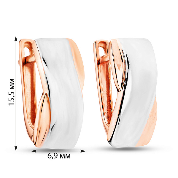 Сережки з червоного та білого золота (арт. 105841кб) – зображення 2
