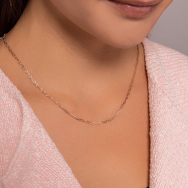 Тонкий золотий ланцюжок плетіння Фігаро (арт. ц3023305а) – зображення 3