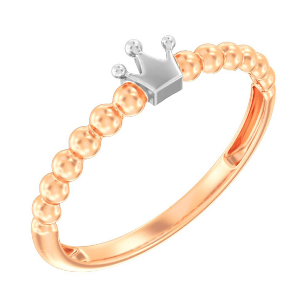 Кольцо из красного золота Корона без камней  (арт. 141189) – изображение 1